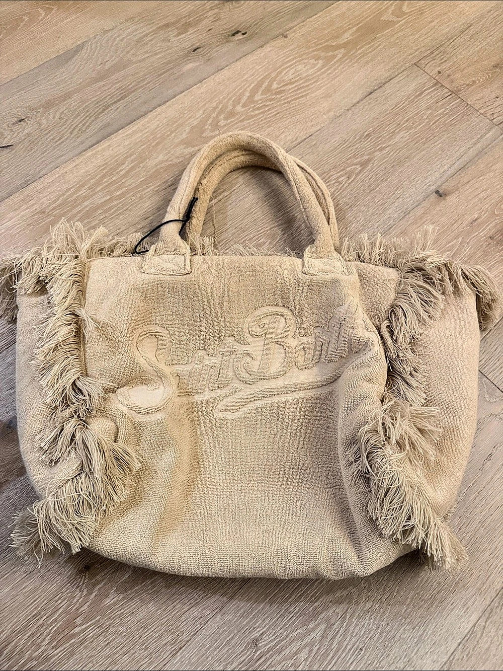 MC2 Saint Barth Colette Sponge Tote Bag Fringe Tote in Beige